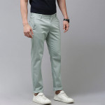 Men Grey Printed Denver Slim Fit Trousers